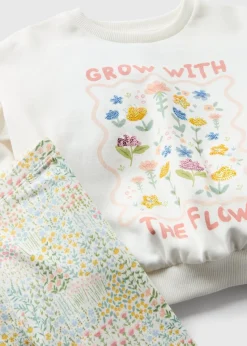 Girls Cream Grow Sweatshirt & Legging Set (1-7yrs)