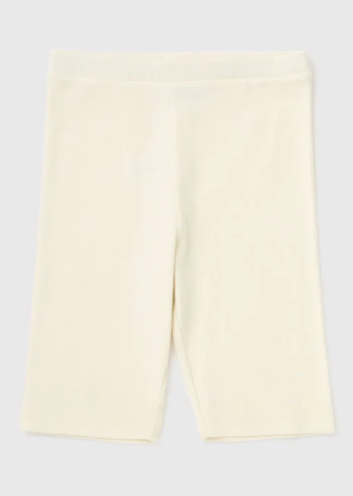 Girls Cream Ribbed Shorts (7-15yrs)