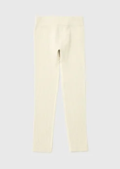 Girls Cream Seamless Leggings