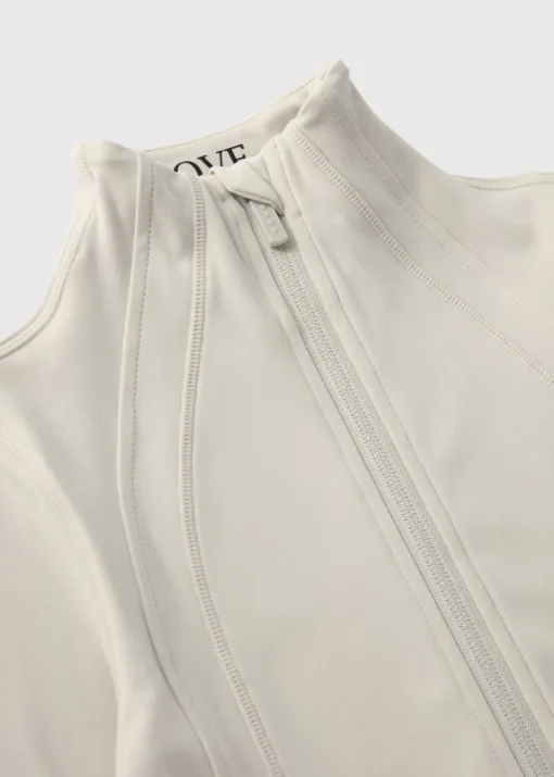 Girls Cream Sports Zip Jacket (7-15yrs)