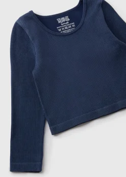 Girls Dark Blue Long Sleeve Seamless Top (7-15yrs)