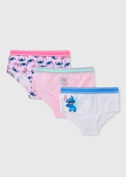 Girls Disney Stitch 3 Pack Pink Hipsters (2-7yrs)