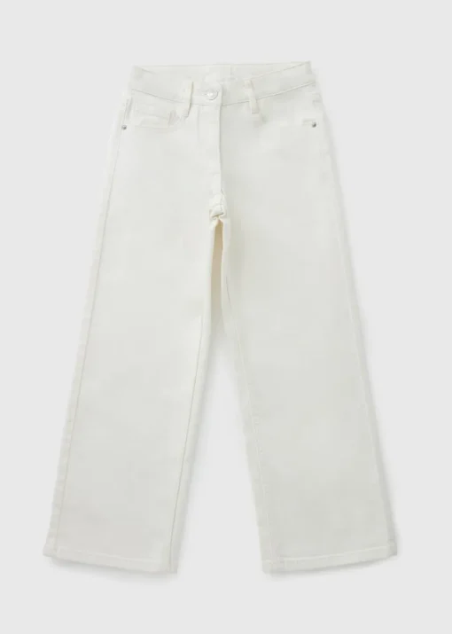 Girls Ecru Wide Leg Jeans (7-15yrs)