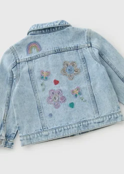 Girls Embroidered Washed Denim Jacket (1-7yrs)