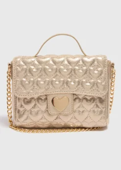 Girls Gold Quilted Cross Body Bag