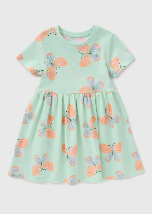 Girls Green Butterfly Dress (1-7yrs)