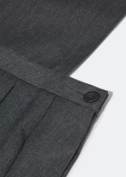 Girls Grey Box Pleat School Pinafore (4-15yrs)