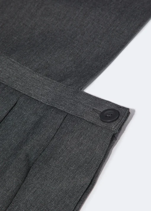Girls Grey Box Pleat School Pinafore (4-15yrs)