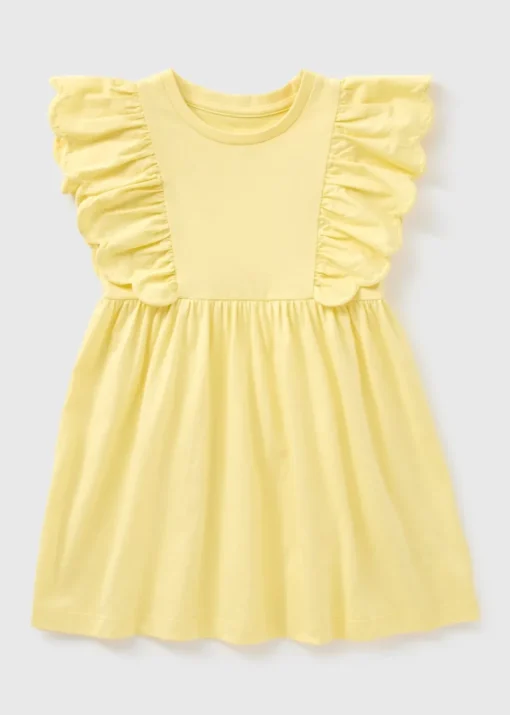 Girls Lemon Frill Trim Dress (1-7yrs)