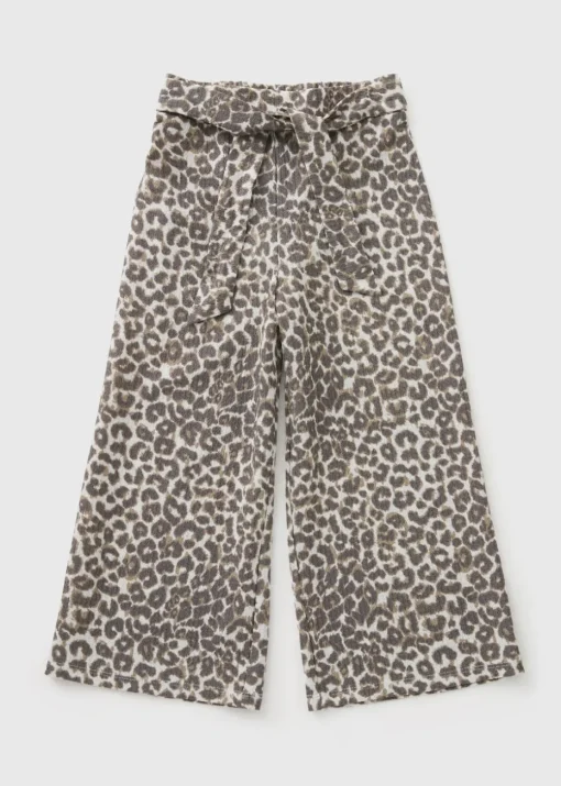 Girls Leopard Crinkle Culotte Trouser (7-15yrs)