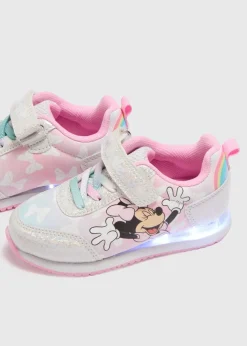 Girls Minnie Mouse Pink Light Up Trainers (Younger 4-12)