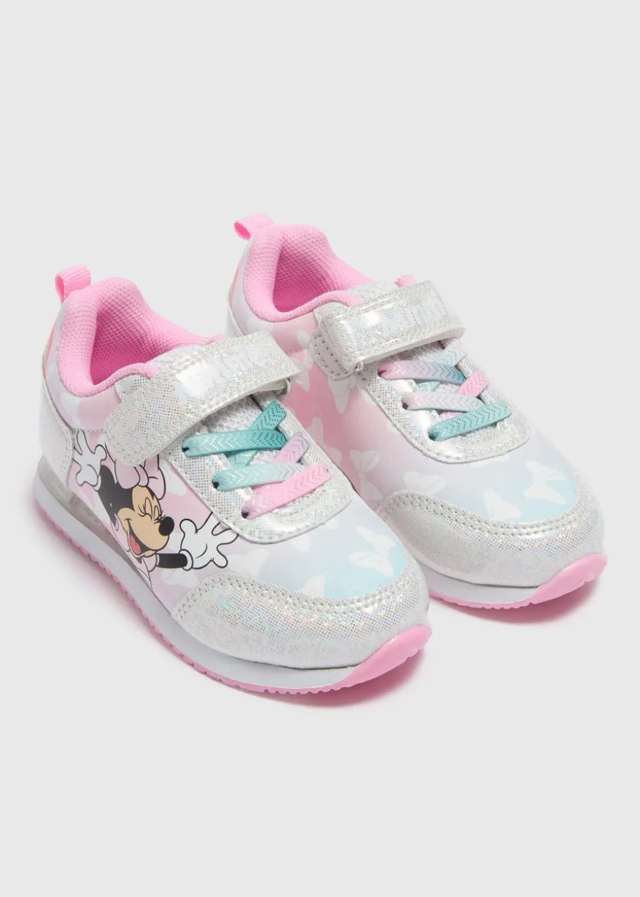 Girls Minnie Mouse Pink Light Up Trainers (Younger 4-12)