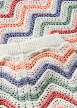 Girls Multicolour Crochet Vest & Shorts Set (1-7yrs)
