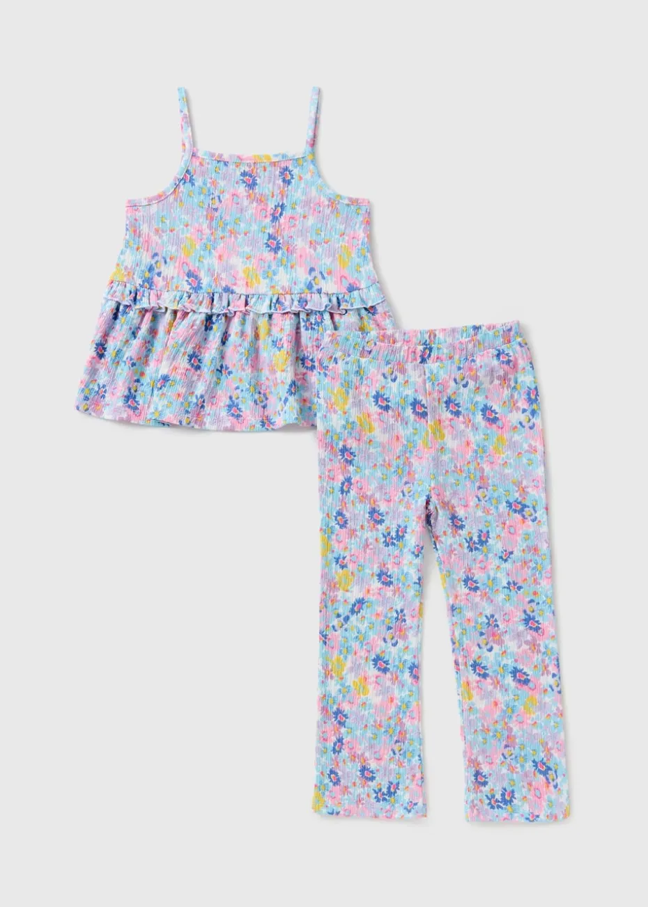 Girls Multicolour Floral Top & Trouser Set (1-7yrs)