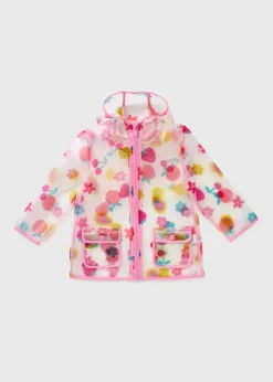 Girls Multicolour Fruit Translucent Mac Coat (1-7yrs)