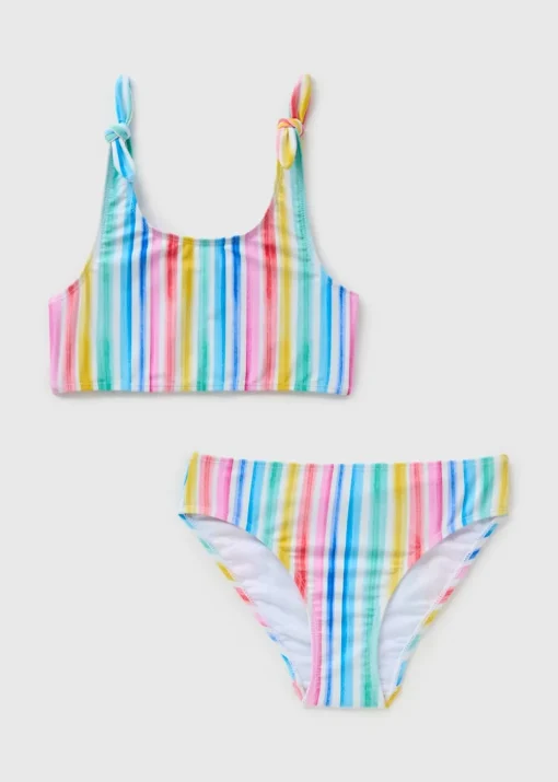 Girls Multicolour Stripe Bikini Set (6-13yrs)