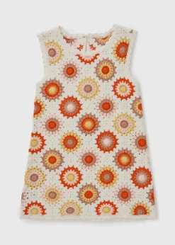 Girls Orange Crochet Dress (1-7yrs)