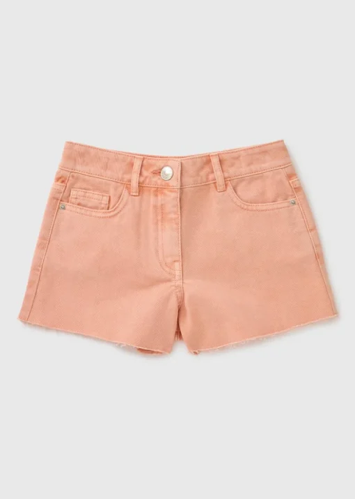 Girls Peach Denim Shorts (7-15yrs)