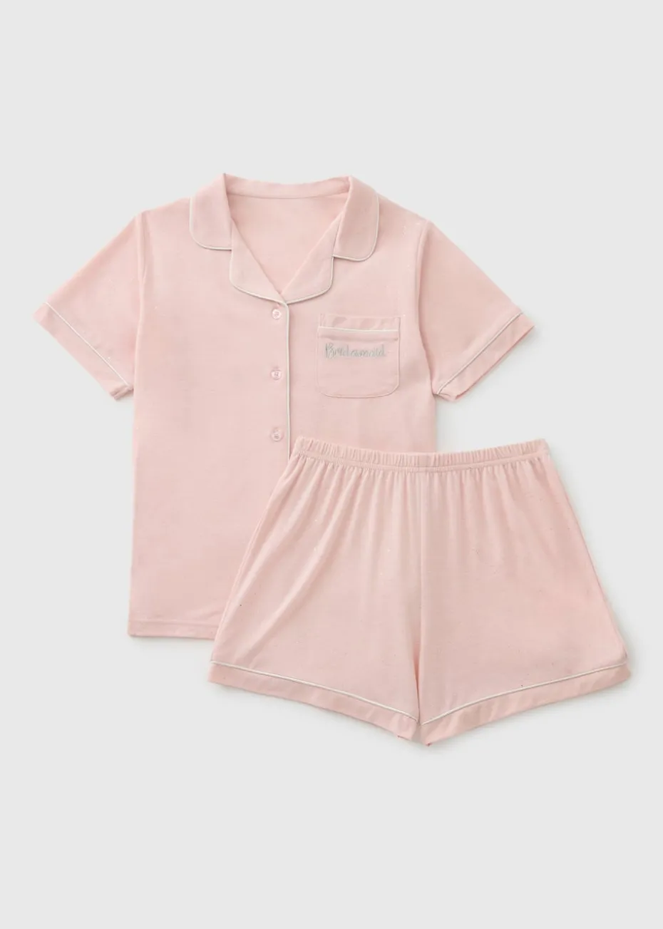 Girls Pink Bridesmaid Shimmer Pyjama Set (7-13yrs)