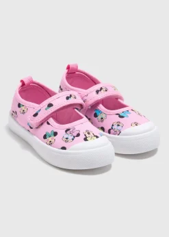 Girls Pink Canvas Minnie Mouse Trainers (Younger 4-12)