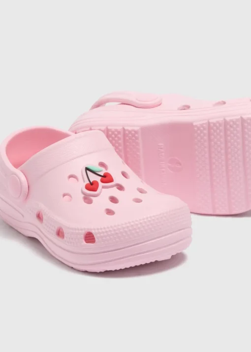 Girls Pink Cherry Clogs (Younger 4/5-Older 5/6)
