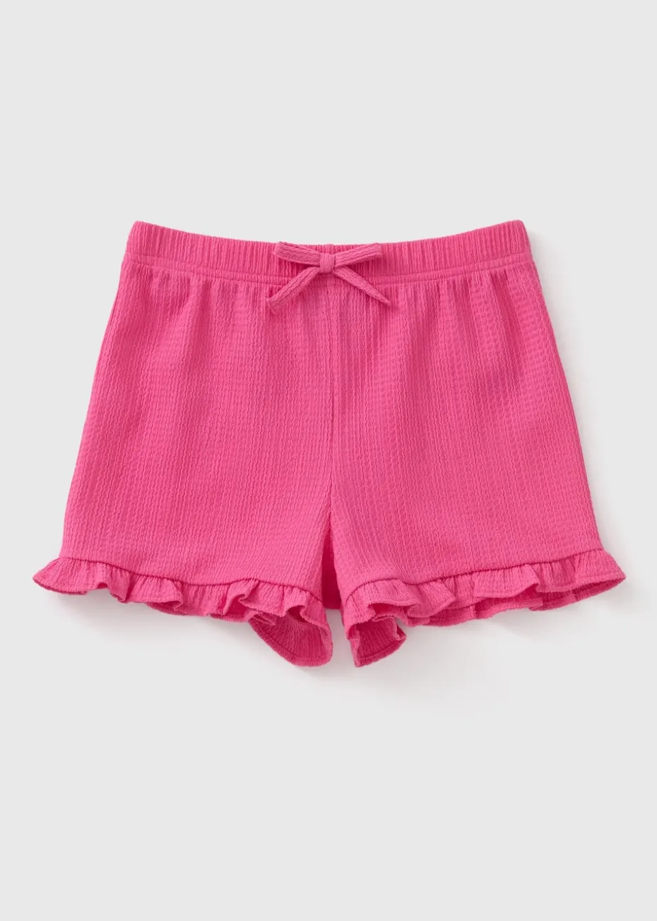 Girls Pink Crinkle Shorts (7-15yrs)
