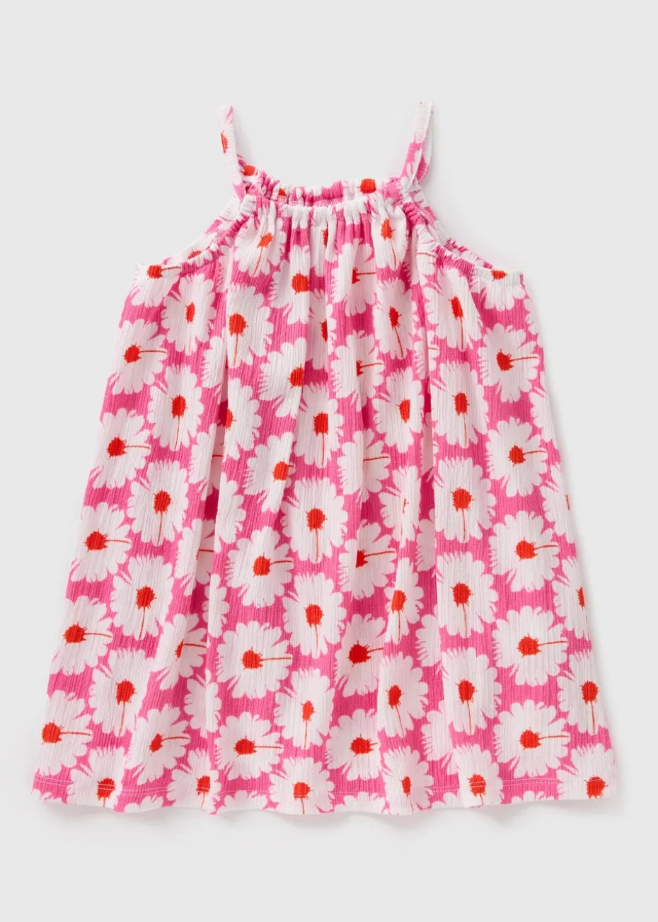 Girls Pink Daisy Halterneck Dress (1-7yrs)