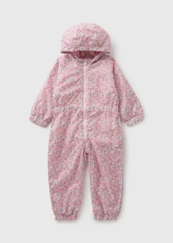Girls Pink Floral Puddle Suit (1-7yrs)