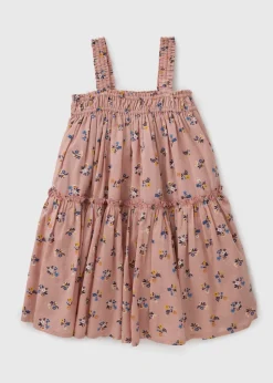 Girls Pink Floral Tiered Dress (1-7yrs)