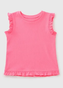 Girls Pink Frill Vest (1-7yrs)