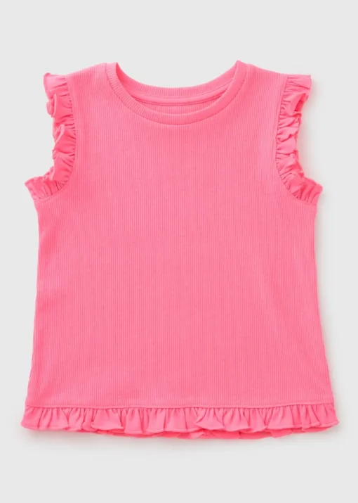 Girls Pink Frill Vest (1-7yrs)
