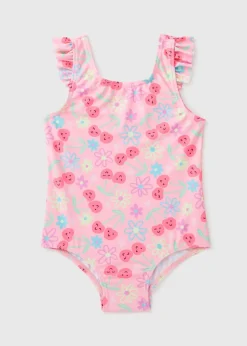 Girls Pink Fruit Swimsuit (1-7yrs)