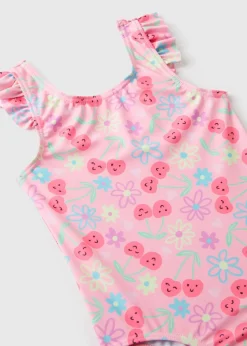 Girls Pink Fruit Swimsuit (1-7yrs)