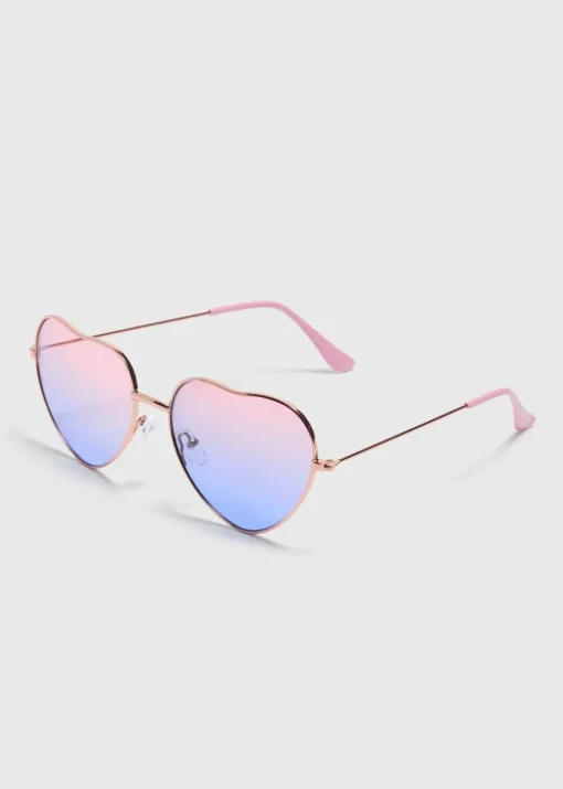 Girls Pink Heart Sunglasses
