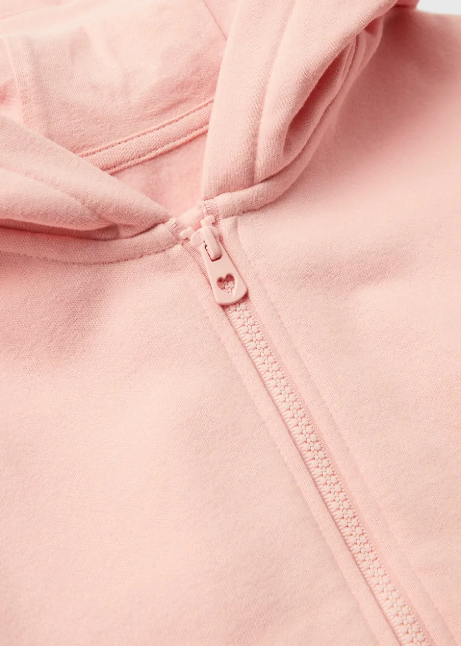 Girls Pink Heart Zip Up Hoodie (1-7yrs)