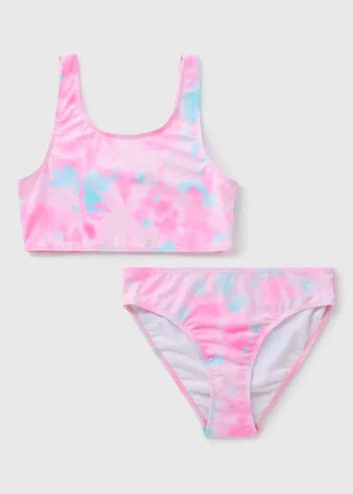 Girls Pink Marble Bikini (7-15yrs)
