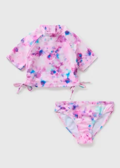 Girls Pink Marble Tankini (6-15yrs)