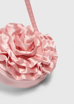 Girls Pink Round Flower Cross Body Bag
