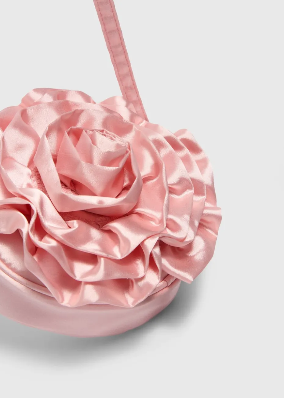 Girls Pink Round Flower Cross Body Bag