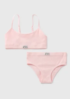 Girls Pink Seamless Top & Knickers Set (6-13yrs)