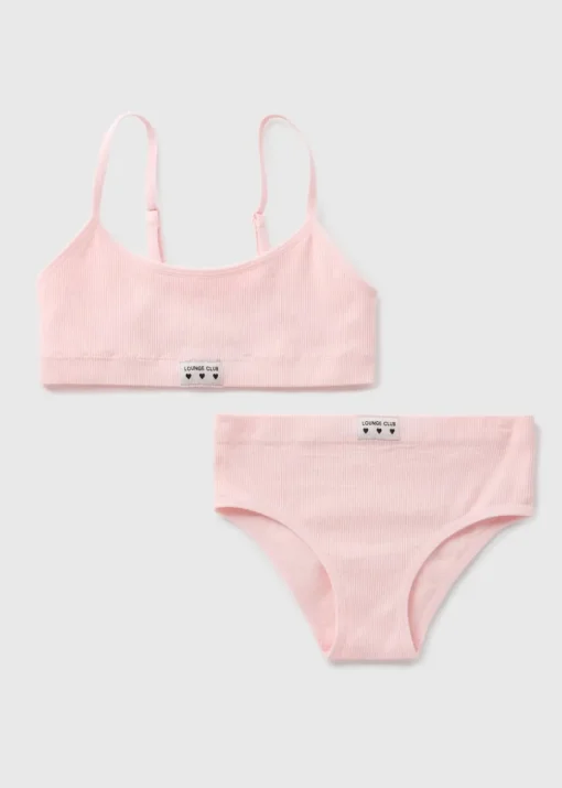 Girls Pink Seamless Top & Knickers Set (6-13yrs)