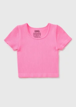 Girls Pink Seamless Top (7-15yrs)