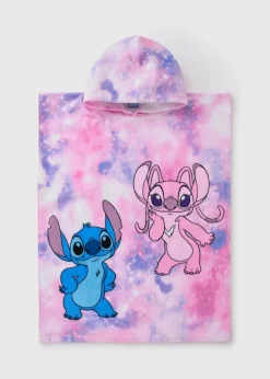 Girls Pink Stitch Poncho (One Size)