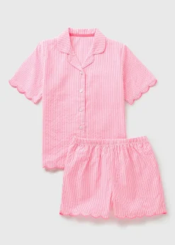 Girls Pink Stripe Pyjama Set (4-13yrs)