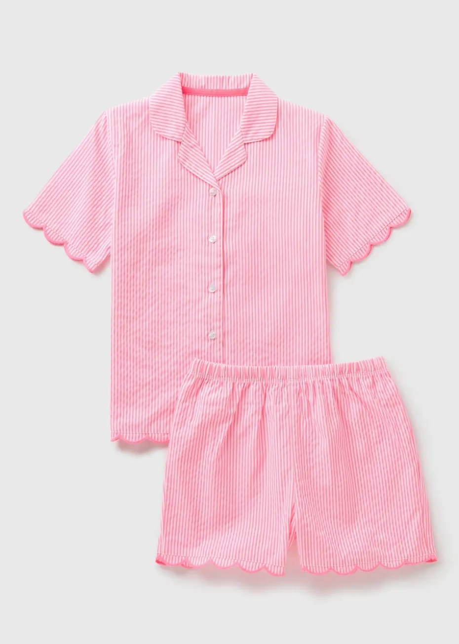 Girls Pink Stripe Pyjama Set (4-13yrs)