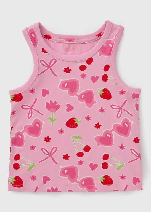 Girls Pink Sunglasses Vest (1-7yrs)