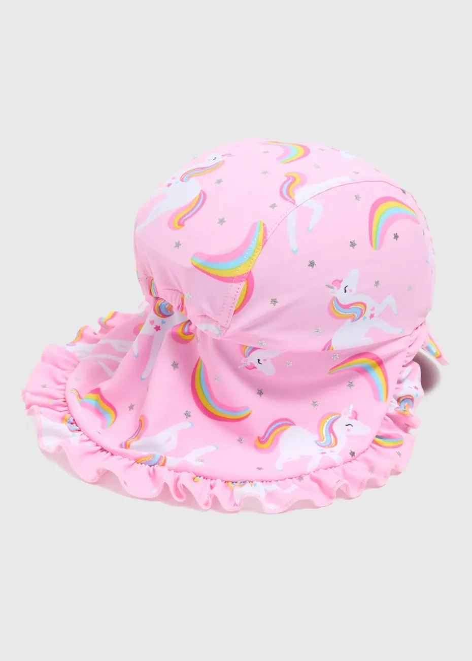 Girls Pink Unicorn Swim Cap (6mths-6yrs)