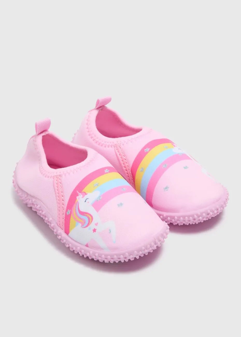 Girls Pink Unicorn Swim Shoes (Younger 4-12)