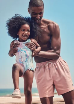 Girls Pink Unicorn Swimsuit (1-7yrs)