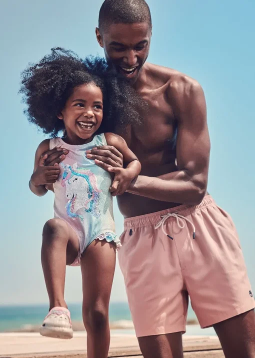 Girls Pink Unicorn Swimsuit (1-7yrs)